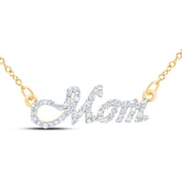 1/5CTW-DIA NK GIFT "Mom" NECKLACE (18 INCH)